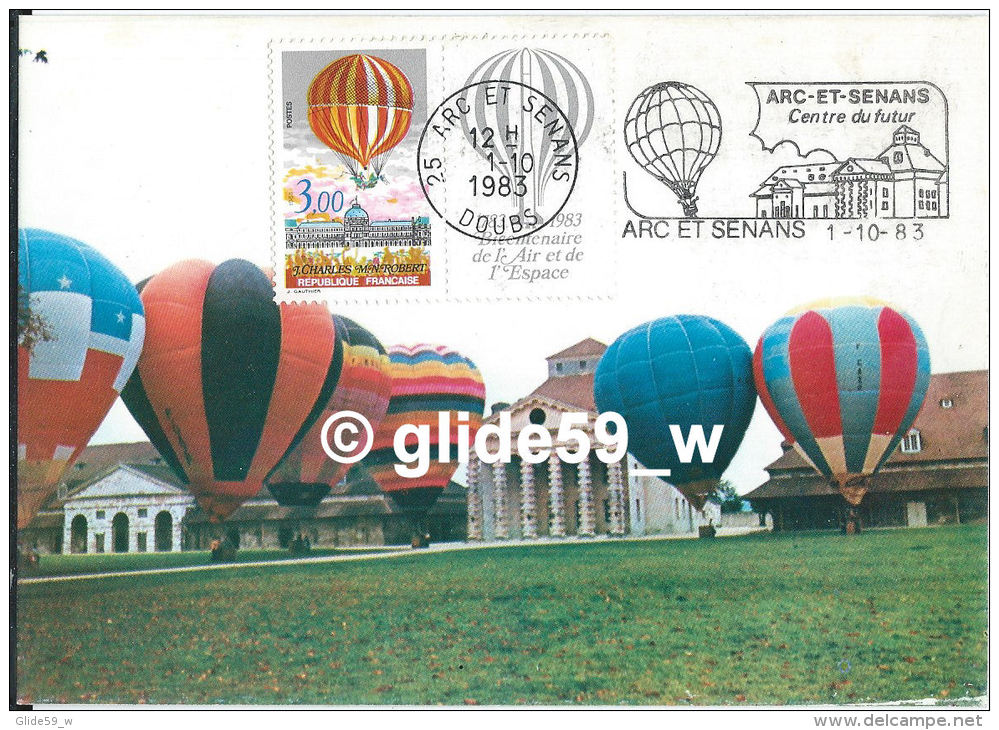 Salines Royales D'Arc Et Senans - Départ De Montgolfières Du Club Vents Du Futur - 1-10-1983 - 1er Jour De L'utilisation - Montgolfières