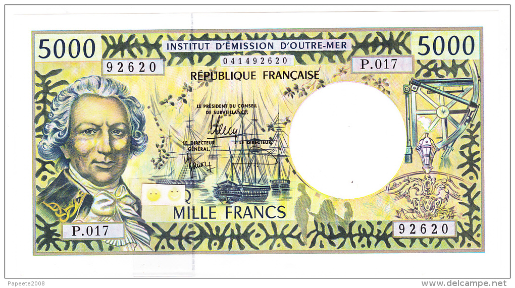 Polynésie Française / Tahiti - 5000 F CFP - Alphabet P.017 / 2013 / Signatures Barroux / Noyer / Besse - Neuf / UNC - Französisch-Pazifik Gebiete (1992-...)