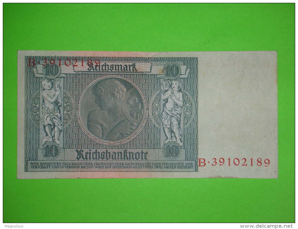 Germany,Reich,Weimar,10 Mark 1924.-1929.,banknote,paper Money,bill,vintage - 10 Mark