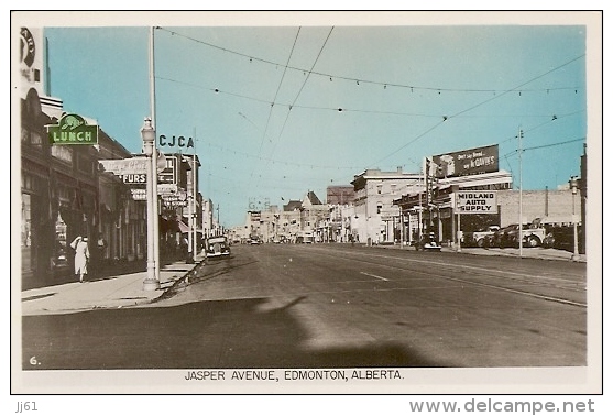 JASPER AVENUE EDMONTON ALBERTA CPA ANNE 1940 / 1950 GLACEE COULEUR - Edmonton