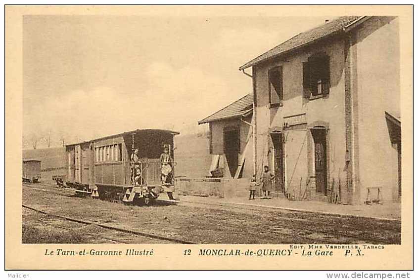 Tarn-et-garonne - Ref A67 - Monclar-de-quercy- La Gare - Train - Lignes De Chemin De Fer -carte Bon état - - Montclar De Quercy