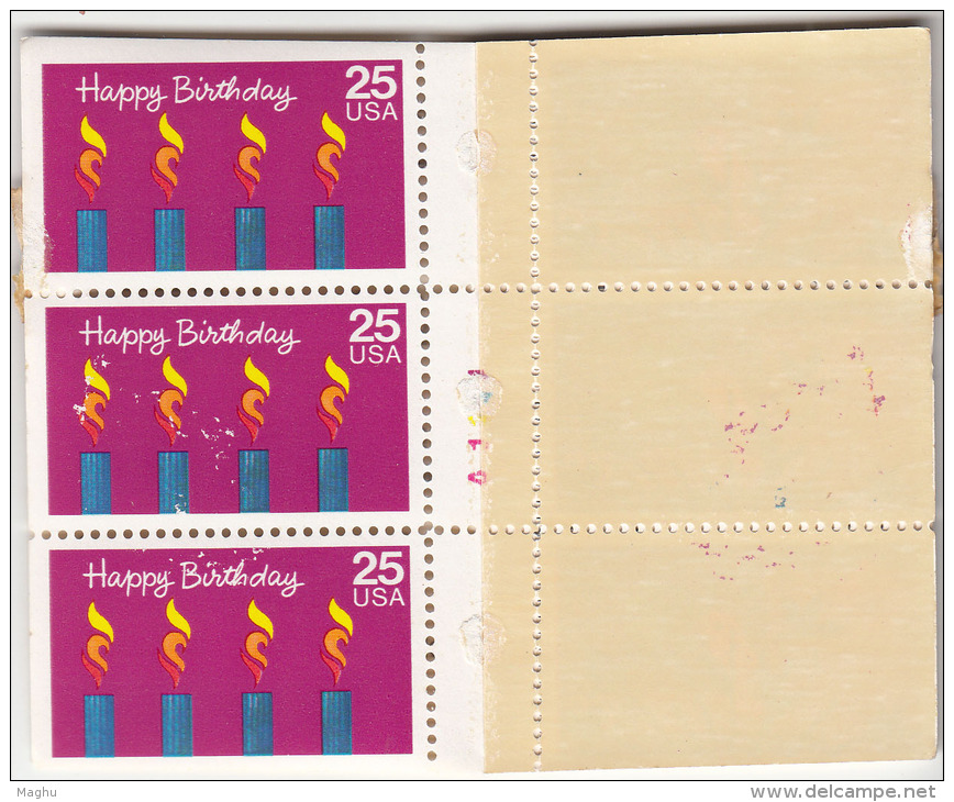 United States Booklet, $3 Special Occasion, Bird, Flower, Rainbow, Candle, As  Scan - 1981-...