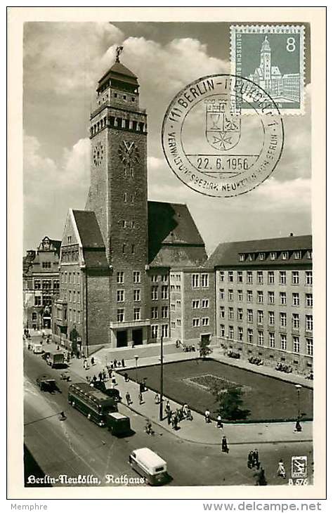 Neukölln  Rathaus MiNr 143  Ersttag Stempel  Echte Photo - Cartes-Maximum (CM)