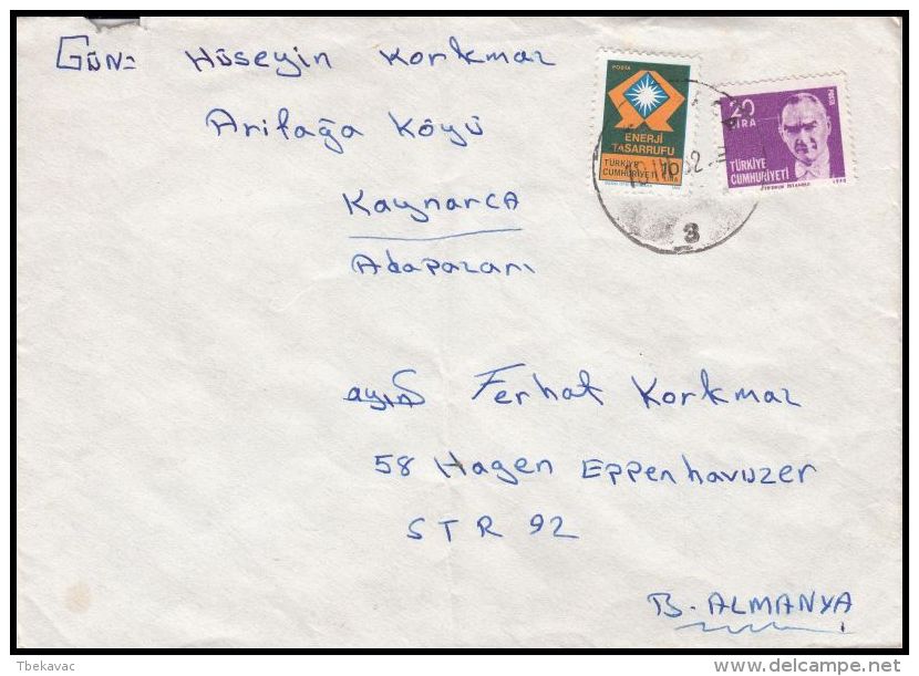 Turkey 1983, Cover Kaynarca To Hagen - Lettres & Documents