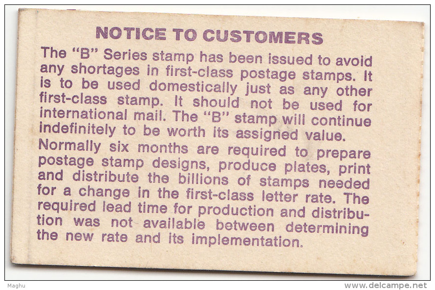 Booklet, United States, B Series, Domestic Rate, First Class Letter,  As Scan - 3. 1981-...