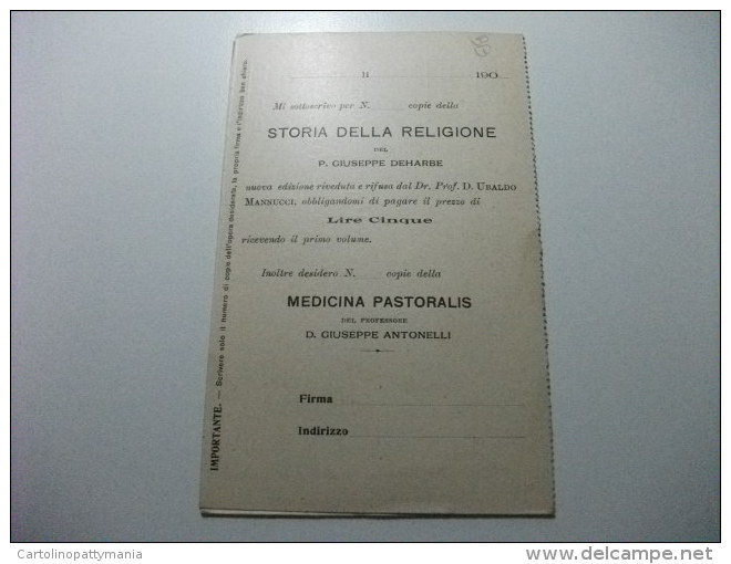 LIBRERIA PONTIFICIA DI FEDERICO PUSTET ROMA 1908 LIBRAIO - Libraries