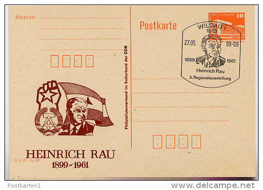DDR P86II-19a-89 C52  Privater Zudruck HEINRICH RAU Wildau Sost. Ausstellung1989 - Private Postcards - Used