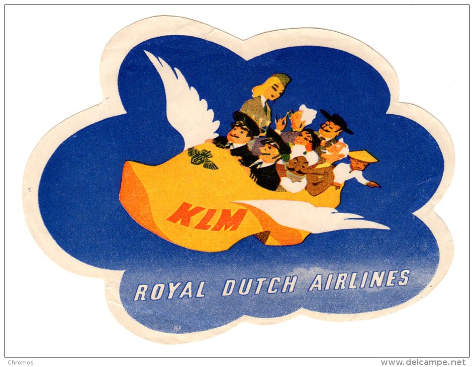 Joli Lot De 2 Etiquettes De KLM, Originales Des Années 60- Ou 70 (?) - Werbung