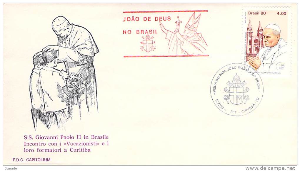 RELIGION CATHOLIQUE VOYAGE  PAPE  JEAN PAUL II   Pope John Paul II Papst Johannes Paul II  PAPA Jonas Paulius II - FDC