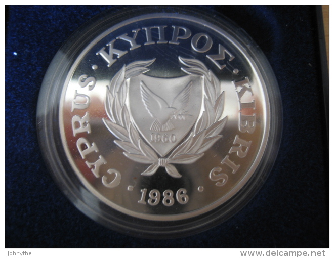 Cyprus 1986 £1 UNC SILVER COIN World Wildlife Fund In Official Case UNC - Chipre