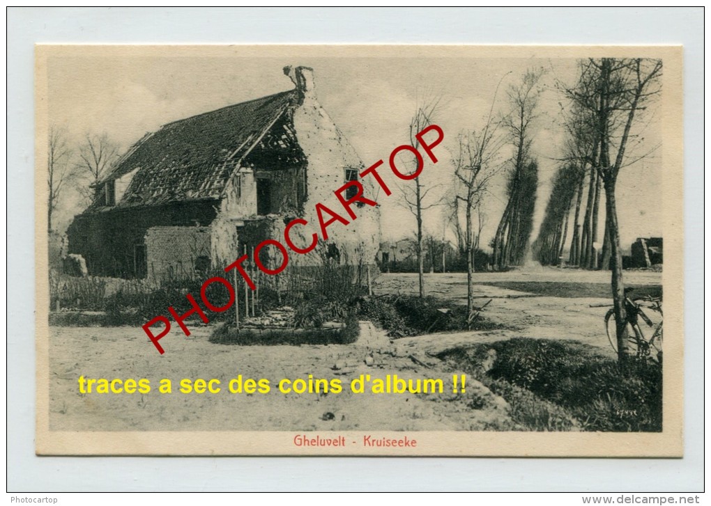 GELUVELD-Gheluvelt-Kruiseeke-2 X CP-CARTE PHOTO Allemande + Imprimee-Guerre 14-18-1WK-BELGIQUE-BELGIEN-Flandern- - Zonnebeke