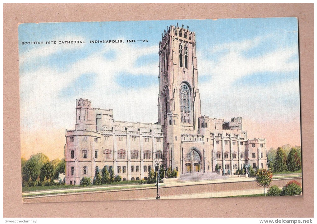 M02 Scottish Rite Cathedral (used As Masonic Temple) INDIANOPOLIS IN USA USED INDIANOPOLIS 1943 WITH STAMP - Indianapolis