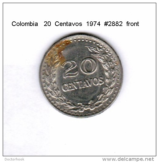COLOMBIA    20  CENTAVOS  1974  (KM # 246.1) - Colombia
