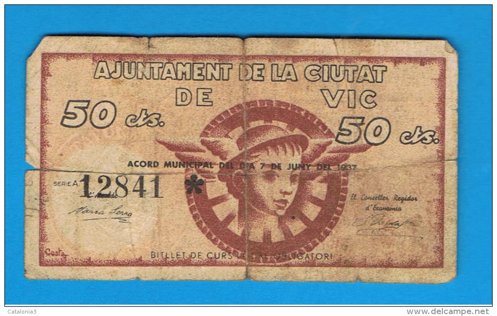 BILLETE LOCAL - VIC 50 Centimos 1937 - Sonstige & Ohne Zuordnung