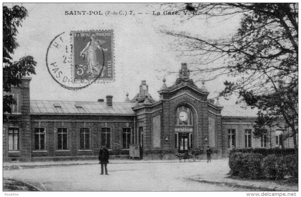 62  SAINT POL SUR TERNOISE   PAS DE CALAIS  -  GARE  -   CPA   N/B  9x14 BE - Saint Pol Sur Ternoise