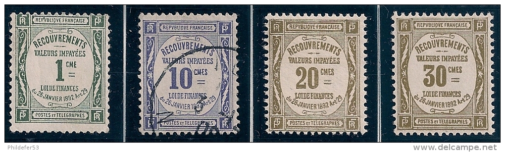 Timbres Taxe  1908-25  Lot 5 Timbres   Y&T N° 43-44-45-46-48 - Other & Unclassified