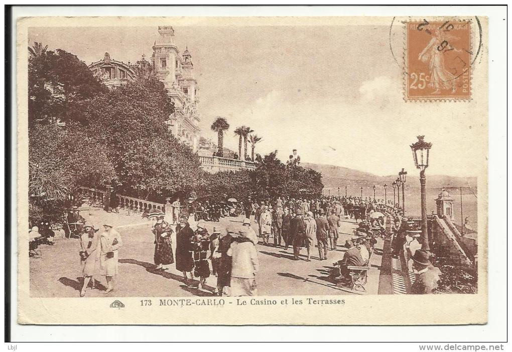 MONTE CARLO , Le Casino Et Les Terrasses , CPA ANIMEE , 1931 - Terrassen