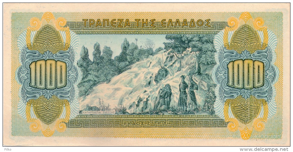 WWII Banknote 1000 Dr.1941,P.117b,errors Shown On Scan,as Scan - Griechenland