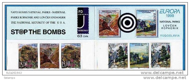 1999 X JUGOSLAVIJA EUROPA CEPT FLORA FAUNA NATO STOP THE BOMB INTERESSANT MNH - Carnets