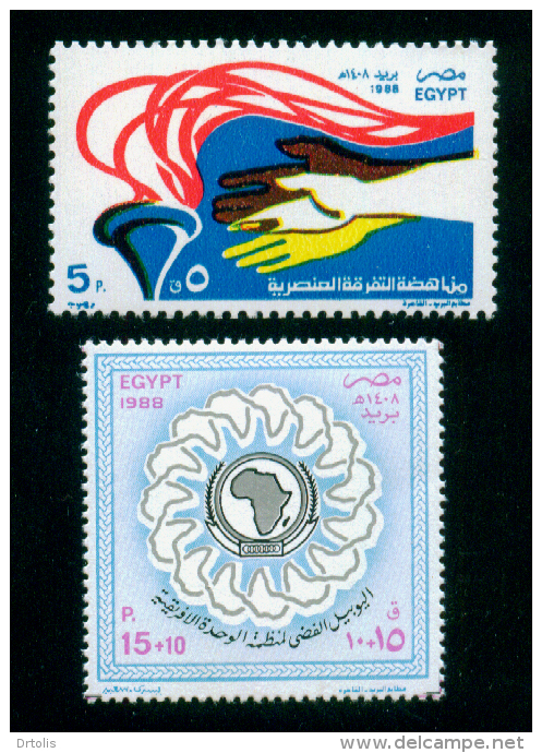 EGYPT / 1988 / OPPOSE RACIAL DISCRIMINATION  / ORGANIZATION OF AFRICAN UNITY / OAU / MAP / MNH / VF - Ongebruikt