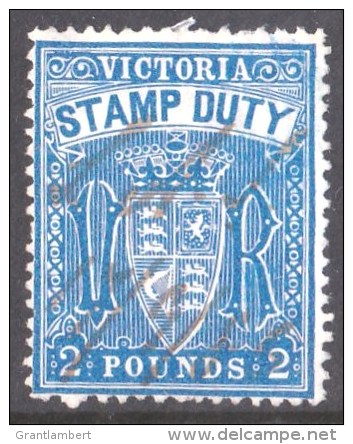 Victoria 1884 2 Pounds Stamp Duty Fiscal Cancel, Used  SG 263 - Used Stamps