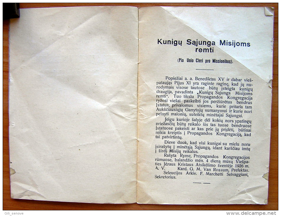 1929 Lithuania Lietuva/ Kunigu Sajunga Misijoms Remti - Old Books