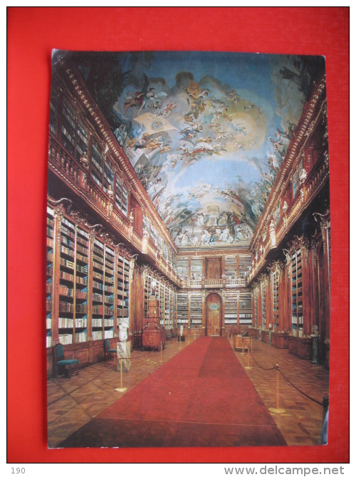 LONG POSTCARD:PRAHA STRAHOV - Libraries