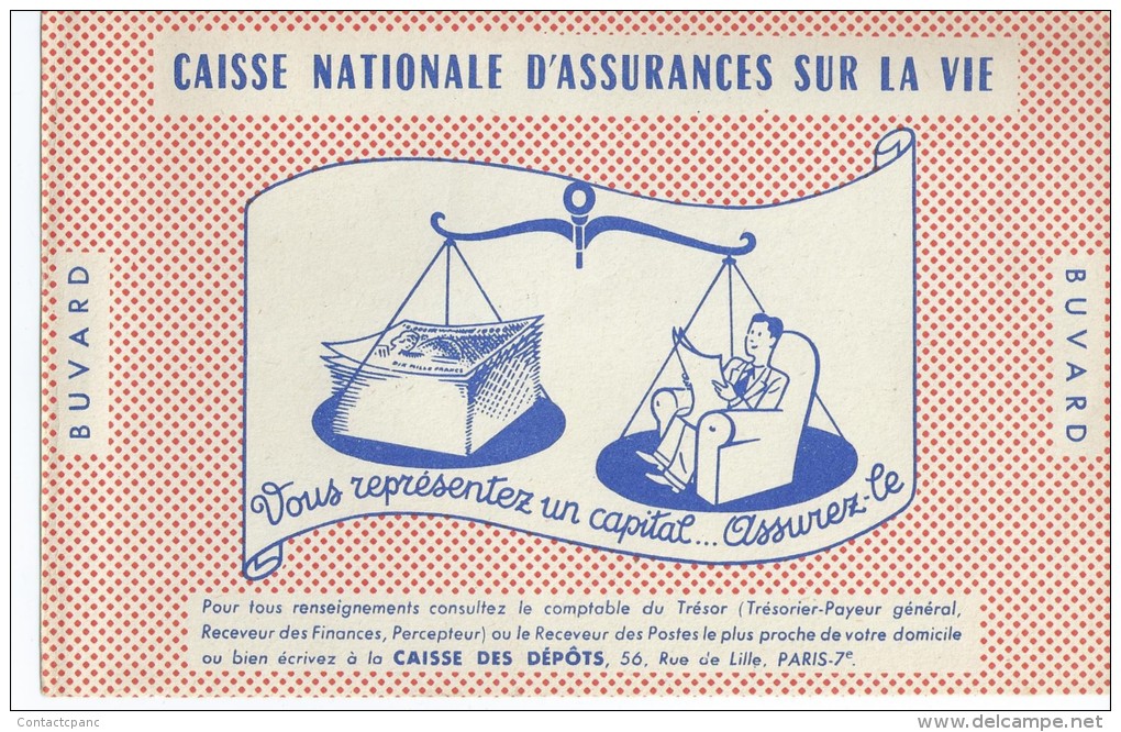 CAISSE  NATIONALE  D' ASSURANCES SUR  LA  VIE       -   Ft  =  21 Cm X 13.5 Cm - Bank En Verzekering