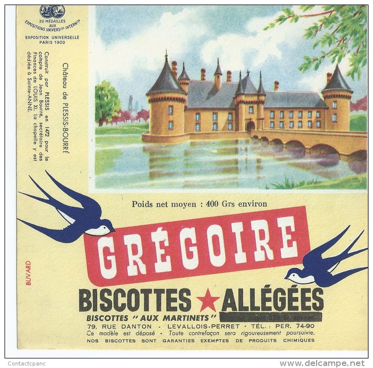 Biscotte   GREGOIRE   - Le Château De  PLESSIS - BOURRE - Zwieback