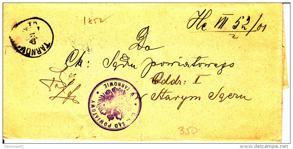 POLAND 1852 TARNOW To STARY SANOCZ Cover - ...-1860 Vorphilatelie