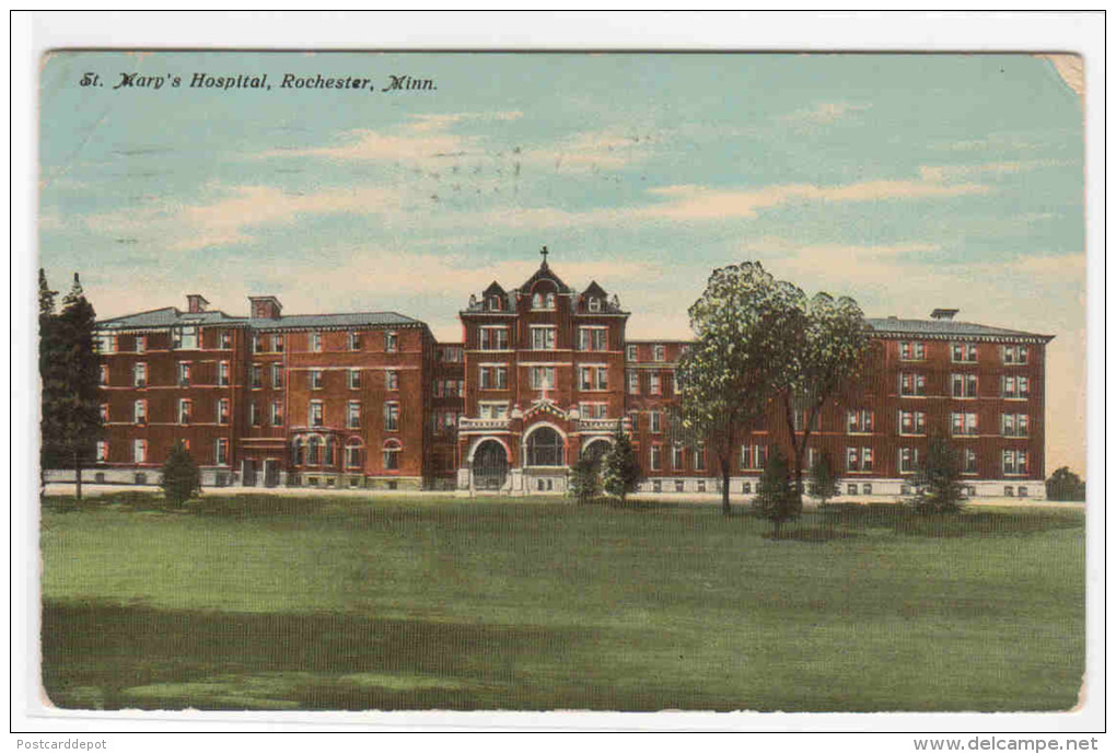 St Mary's Hospital Rochester Minnesota 1911 Postcard - Rochester