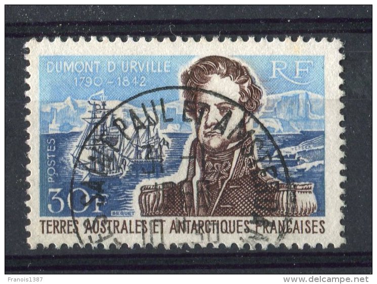 TERRES AUSTRALES ET ANTARCTIQUES FRANCAISES -  DUMONT D'URVILLE N° 25 Oblitéré De 1968 - Scan Verso - Tirage 30 000 Ex. - Used Stamps