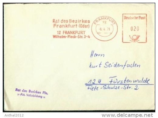 Ganzsache Rat Des Bezirkes Frankfurt Oder 6.4.1979 Abt. Volksbildung - Postkaarten - Gebruikt