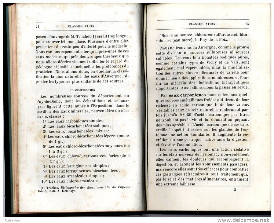 DR BOUCOMONT  -  LES EAUX MINERALES D AUVERGNE  -  1879 - Auvergne