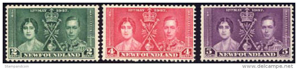 Newfoundland #230-32 Mint Never Hinged Coronation Issue From 1937 - 1865-1902