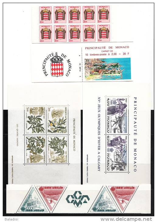 TIMBRES POSTE MONACO De 1988 "VOIR LES 3 PHOTOS" - Années Complètes