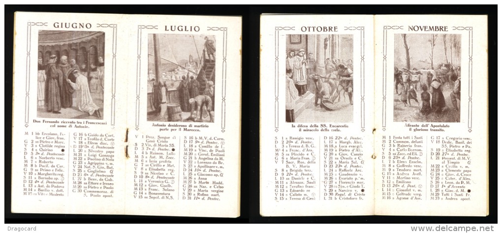 1932  S.ANTONIO DI PADOVA  VII CENTENARIO   TIP  TERRAGNI MILANO  CALENDARIETTO BUSTO ARSIZIO  SGR. FRANCESCANE S. CUORE - Petit Format : 1921-40