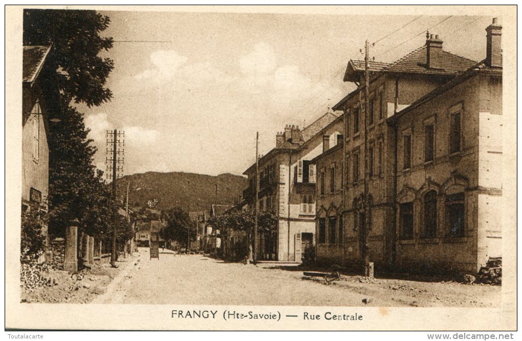 CPA 74 FRANGY RUE CENTRALE 1947 - Frangy