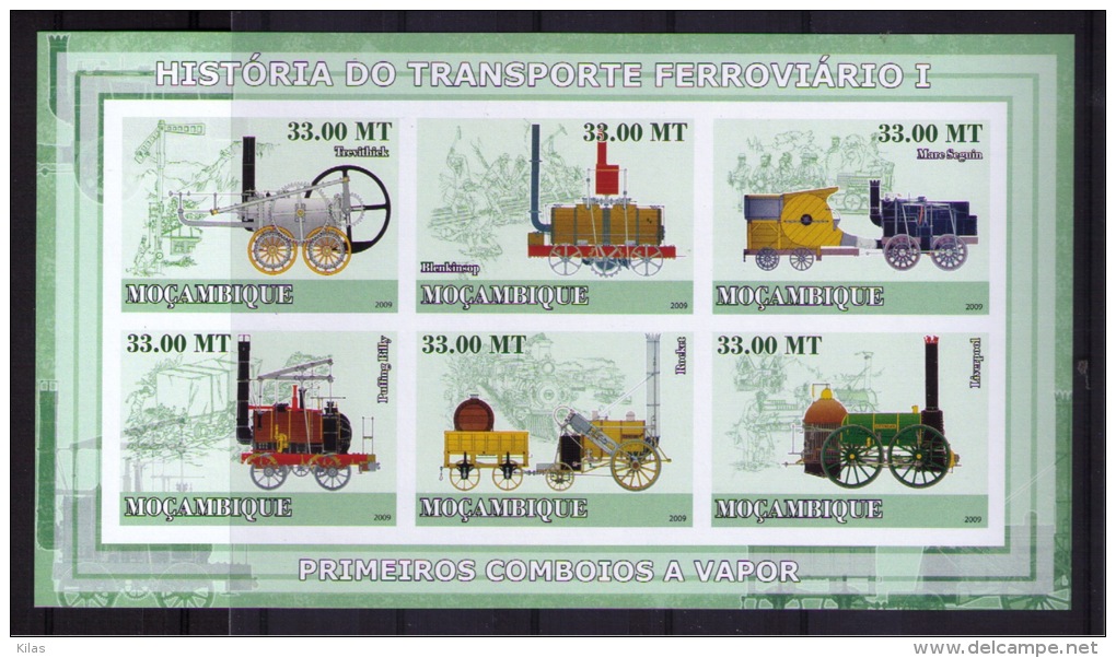 MOZAMBIQUE 2009 TRANSPORT RAIL HISTORY I (IMPERFORATED) - Tram