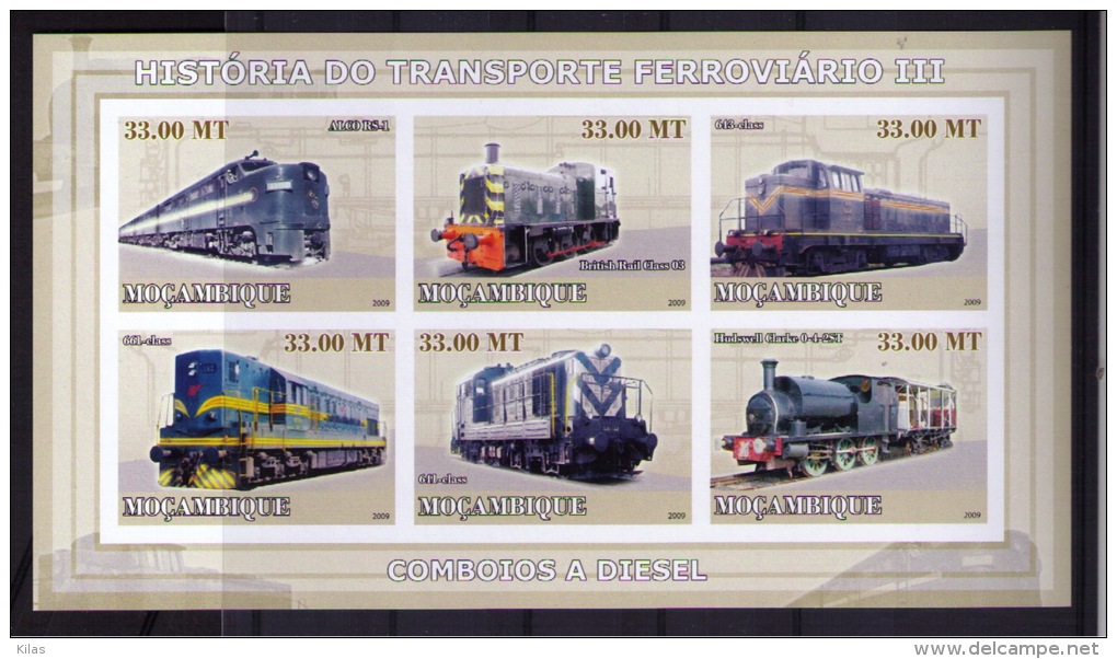 MOZAMBIQUE 2009 TRANSPORT RAIL HISTORY III (IMPERFORATED) - Tram