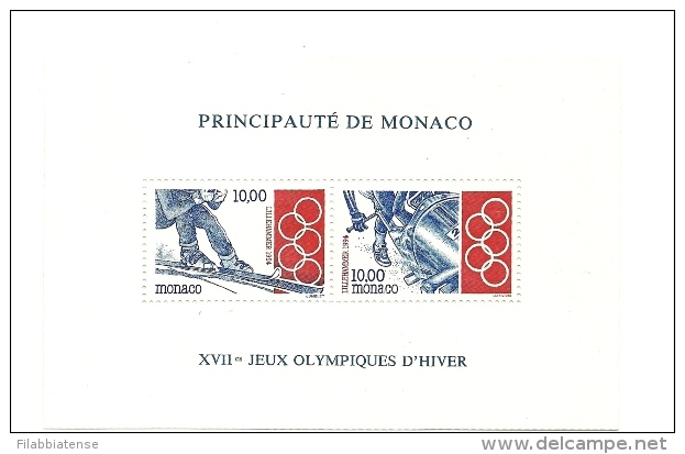 1994 - Monaco BF 63 Olimpiadi Di Lillehammer   +++++++ - Hiver 1994: Lillehammer