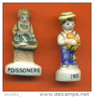 Lot De 2 Feves Porcelaine Metiers - Personnages