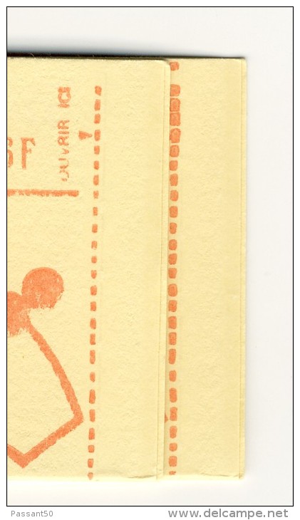 Carnet Bequet 0.80fr Rouge Sans Phosphore YT 1816-C5 Presse 6 Petits Pointillés. Cote YT 160 € ,  Maury N° 397 B : 165 € - Moderne : 1959-...