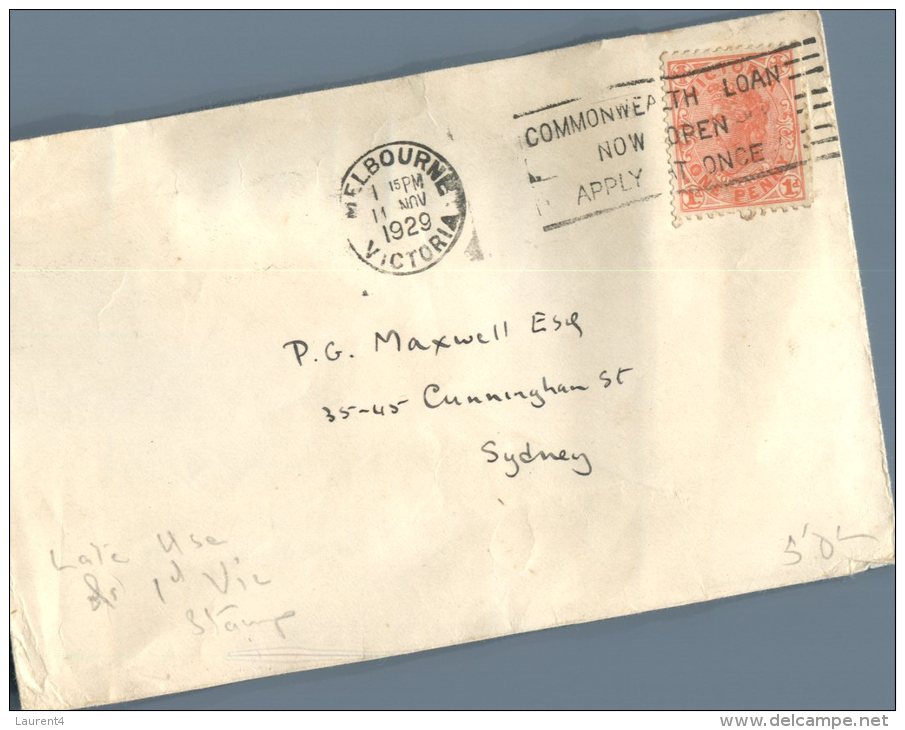 (919) Australia Cover Posted From Melbourne To Sydney - 1929 - First Flight Covers