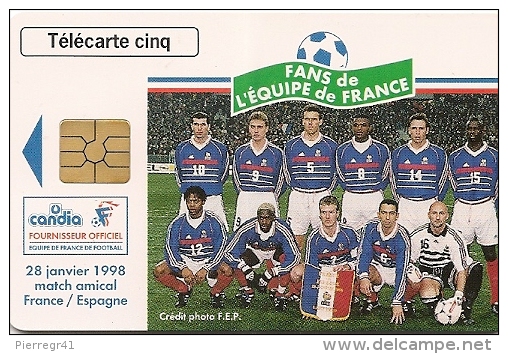 CARTE-PRIVEE-5U-GN 492-03/98-GEM2-CANDIA-EQU IPE DE FRANCE FOOT-NEUVE-TBE   -LUXE - 5 Einheiten