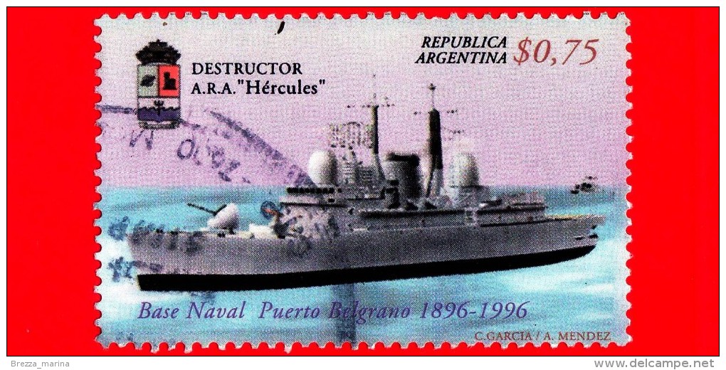 ARGENTINA - Usato -  1996 - Base Navale A Porto Belgrano - Nave - Destructor Hercules - $ 0.75 - Oblitérés