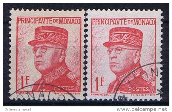 Monaco: 1938 Mi. Nr 163 + 163 A Used  176 A + B - Gebruikt