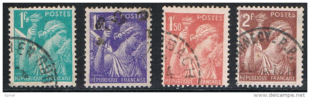 FRANCE : N° 650 à 653 Oblitérés (Type Iris) - PRIX FIXE - - 1939-44 Iris
