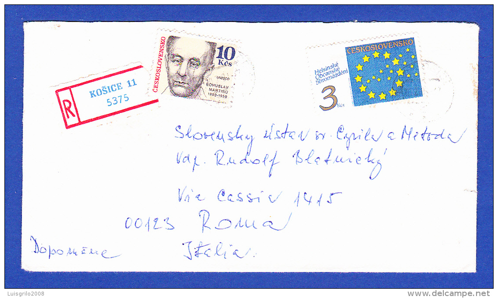 ENVELOPPE - RECOMMANDÉ . KOSICE 11 . 5375 -- CACHET - 26.2.91 - Storia Postale