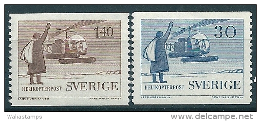 Sweden 1958 Helicopter Mail  Service Scott 518-9 MNH - Nuevos